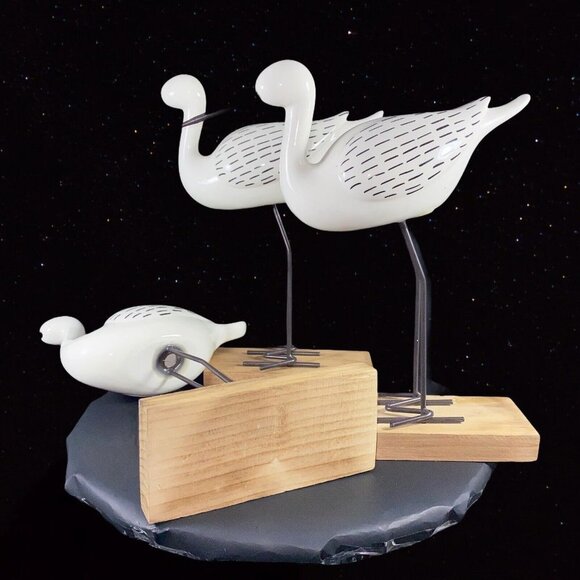 3 Piece Lucier Beach Bird Figurine Set Wood Figurine Home Decor 9”T Decorative - Picture 5 of 8